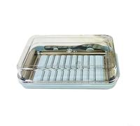 Cortador de mantequilla y solución de caja de queso para mantener tu mantequilla fresca (base azul)