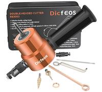 Cortador de metal de doble cabeza, accesorio de perforación de nibbler reversible para corte recto y circular, acero de calibre 14, perfecto para bricolaje y reparación de coches