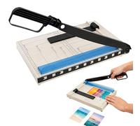 Cortador de palanca A4 de metal, cortador de papel A4, cortador de palanca manual, con 5 carpetas, cortadora de fotos, tarjetas, cartón, cartón y papel, cortador de papel para oficina, hogar o escuela