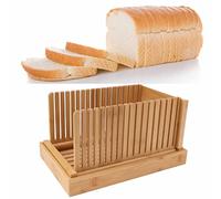 Cortador de Pan de Bambú, Cortador de Tostadas, Guía para Cortar Pan Plegable, Guía para Cortar Pan Tostado, Máquina para Cortar para Cocina, Herramientas de Repostería para Hornear DIY