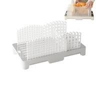 Cortador De Pan Manual,Cortador de Pan con Bandeja para Migas - Guía De Corte Para Accesorios De Cocina Con Ancho Ajustable Y Plegable