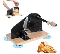Cortador de pan manual, cortador de pan de manivela de grosor ajustable con línea de escala y ventosa para masa madre casera y otros panes