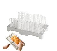 Cortador de pan para preparaciones para el hogar - Rebanadora de pan ajustable con bandeja recuperadora de migajas | Guía de corte ajustable, compacta y plegable para panes, sándwiches y pasteles