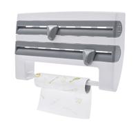 Cortador de papel 3 en 1 para papel de pared Leifheit para cocina, dispensador de papel de cocina, soporte para rollos de papel de cocina, bordes cortados, soporte para rollos de papel a través de