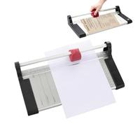 Cortador de papel A4, máquina de corte manual con base de metal, longitud de corte de 12 pulgadas, capacidad de corte de hasta 10 hojas, cortador de rollos para papel, fotos, scrapbooking