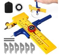 Cortador de papel circular: cortador circular para círculos de 1 - 30 cm, cortador de brújula con cuchillas cortador circular para cortar cartón de papel cuero, cortador redondo de plástico