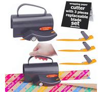 Cortador de Papel de Regalo Con 3 Juegos de Cuchillas Intercambiables, Para Rollos de Papel, Cumpleaños, Navidad y Todo Tipo de Fiestas