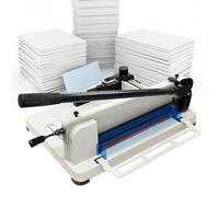 Cortador de papel resistente, capacidad de 400 hojas, recortadora de guillotina de 12 pulgadas con base de metal, hoja HSS para cortar papel, fotos, cartulina y PVC blando