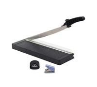 Cortador de papel resistente para múltiples tareas 3 en 1, recortadora de papel y perforadora, ideal para estudiantes y herramienta profesional de oficina que ahorra espacio