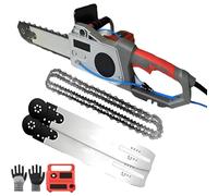 Cortador de pared eléctrico de cadena de diamante para corte de hormigón sin polvo con suministro de agua, incluye 2 cadenas de diamante, ideal para granito, porcelana, madera y piedra