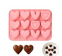 Cortador de pasta con forma de corazón - 12 cavidades reutilizables y seguras para lavavajillas | Molde manual para galletas | Para familia amigos cumpleaños vacaciones hornear muffins Brownie