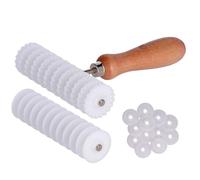 Cortador de Pasta Fresca Ajustable 12 Cuchillas - Diametro ruedas 40 mm - en Plastico Alimentario y mango de Madera
