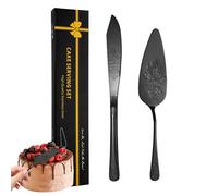 Cortador de pastel de acero inoxidable,Juego de cortador de pastel de acero inoxidable - Cortador de pastel decorativo y cuchara de pastel | Juego de corte de pastel duradero para frutas, queso, pan