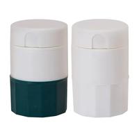 Cortador de pastillas 2 piezas divisor de pastillas 3 en 1 trituradora y organizador de tabletas, divisor de tamaño de viaje caja de almacenamiento compacta para, vitaminas