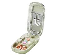 Cortador de pastillas, divisor d e píldora con cuchilla, cortador d-e medicina profesional ajustable, cortador tableta portátil con compartimento almacenamiento, 2 estuche píldoras