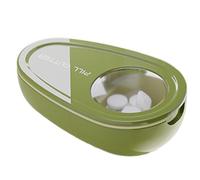 Cortador De Pastillas - Herramienta Para Dividir Pastillas, Trituradora De Medicamentos Portátil | Cortador De Pastillas 2 En 1 Y Divisor De Pastillas Con Pastillero Pequeño, Caja Con Compartimento De