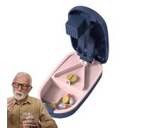 Cortador de pastillas pequeño, divisor de cortador de pastillas con dispensador | Organizador triturador de tabletas pequeño,Trituradora de pastillas portátil para bolsillo de bolso para el hogar, via