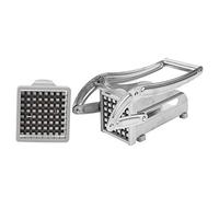 Cortador de Patatas Acero Inoxidable, Triturador Patata 2 Cuchillas Picadora Manual con Tecnología Antideslizante para Verdura Accesorios Freidora sin Aceite Cebolla Zanahoria Fruta Papa Trituradora