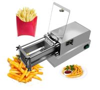 Cortador de Patatas Eléctrico, Cortador Patatas Acero Inoxidable, Cortador de Papas Fritas Grado Profesional Corta Patata Acero Inoxidable con 4 Cuchillas para Uso Doméstico