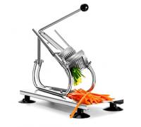 Cortador de patatas fritas con base de succión y marco de acero inoxidable para tiras uniformes de verduras y patatas, ideal para la preparación de alimentos en casa o comercial