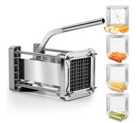 Cortador de Patatas Profesional, Sopito Corta patatas Fritas de Acero Inoxidable, Cortador Patatas Fritas con 6,9,12mm y Cuchilla de 8 Piezas en Cuña