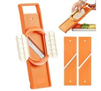 Cortador de Pepino Herramienta Multifuncional de Corte Manual Acero | Cortador para Patatas Fritas Para Frutas Zanahoria Tomate Ensalada Cocina y Cocinar Hogar Picnic Naranja