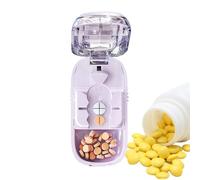 Cortador De Píldoras - Divisor De Tableta Portátil - Divisor De Tabletas | Herramienta De Medicamentos Profesionales: Más Preciso 1/2 1/3 1/4 Divisor, Sujeto De Almacenamiento, Viaje -derecho, Ayuda P