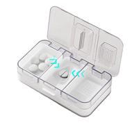 Cortador de píldoras, divisor de tabletas pequeñas de doble capa, caja cortadora semanal para enfermeras, escuela, camping, negocios, hogar, hospital, trabajo, adultos, niños y ancianos