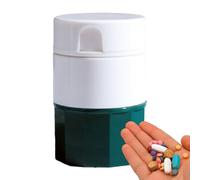 Cortador de píldoras, molinillo multifunción de 9,5 cm, cuchillas | divisoras de precisión, diseño ergonómico de trituradora, compartimento de polvo integrado con cámara de almacenamiento, cort