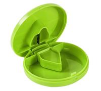 Cortador de píldoras y cortapílas: picadora y contenedor de comprimidos que ahorra mano de obra para pastillas pequeñas y grandes - de almacenamiento fácil de transportar y abierta con hebillas