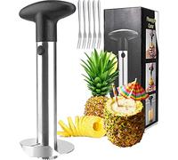 Cortador de Piña, Pelador de Piña [Mejorado, Reforzado] [Cuchilla Afilada más Gruesa] Acero Inoxidable, Fácil Limpieza, sin BPA Mango Antideslizante Herramienta para Cocina, Aros de Frutas