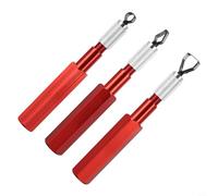 Cortador de piso de aleación de aluminio para línea de soldadura de vinilo de PVC, paleta de alisado de esquinas con 3, herramienta raspadora portátil para hogar y gas (rojo)