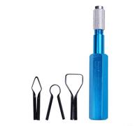 Cortador de piso de aleación de aluminio para línea de soldadura de vinilo de PVC, paleta de alisado de esquinas con 3, herramienta raspadora portátil para el hogar y la cocina (azul)