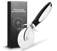 Cortador de Pizza, corta pizza，cortador pizza，Pizza Cutter con Rueda de Acero Inoxidable y Mango de | Negro