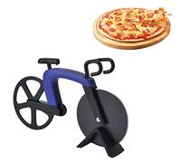 Cortador de pizza, cortador de acero inoxidable con forma de bicicleta, cortador de 18,5 x 11 cm/7,3 x 4,3 pulgadas, cuchillo antiadherente, herramienta de cocina para cortar (Azul)