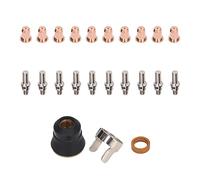 Cortador de plasma Torcha Accesorio Boquilla de electrodo Guía de rodillo de anillo de remolino 23 piezas de material de cobre compatible con antorcha de cortador PT60 para