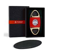 Cortador de Puros,Cortador de Cigarros,Afilado Ø 25mm Cortador Puros Doble Hoja,Bolsillo Cigar Cutter Acero Inox,GoldRose CortadPuros para Mayoría Tamaño Cuba Cigarros,Humidor puros acces,Caja Regalo