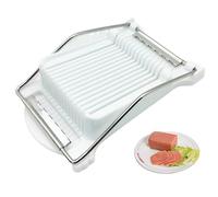 Cortador de queso, rebanador de carne para almuerzo, rebanador de huevos duros de plástico de 8.3x5.1 pulgadas con 14 alambres de acero inoxidable, cortador de queso reutilizable con agarre cómodo pa