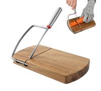 Cortador de queso - Tabla de cortar queso | Cortador de queso de madera | Cortador de queso de 9.2 x 8.4 pulgadas | Accesorios de corte de madera dura, herramienta de cocina multifuncional, cortador