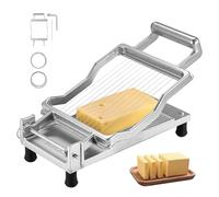 Cortador de queso VEVOR con alambre, cuchilla para cortar mantequilla y queso de 0,39" y 0,78", alambre para cortar queso desmontable, cortador de queso comercial de aleación de aluminio con alambre