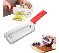 Cortador De Repollo, Repollo Acero Inoxidable Con Doble Cuchilla, Multiusos Equipo Cocina Cortador Manual Cocina, Fácil De Limpiar, Cortadors Para Repollos, Pelador Y Trituradora De Metal (Rojo)