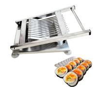 Cortador de rollos de sushi de 8/10/12 segmentos, máquina de sushi de acero inoxidable, herramienta de enrollado de arroz, cortador manual para jamón, sangre de pato, tofu, restaurante japonés, snack