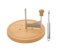 Cortador de rueda de queso, base de madera de acero inoxidable, afeitado suave, manual, rueda cortadora de mantequilla de chocolate, para restaurante, cafetería, hogar, postres