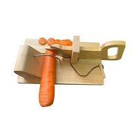 Cortador de Salchichas y Salami - Cuchillo de Madera y Acero Inoxidable - Tabla de Cortar para Tocino