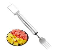 Cortador de sandía con tenedor | Cortador de pelo 2 en 1 - Herramienta de acero inoxidable con mango ergonómico para cocina, preparación de comidas, barbacoa, en casa, picnic y