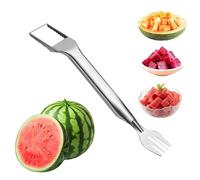 Cortador de sandía - Tenedor manual 2 en 1 multifunción | Herramienta para rebanar, cortar frutas de verano | para mango, pitaya, cantalupo, piña de fruta, implantación diaria en casa y exterior
