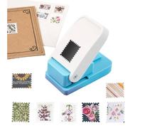 Cortador de Sello Postal Rectangular con Borde Ondulado, Punch para Sellos Cuadrados, Herramienta Portátil de Palanca para Manualidades, Scrapbooking, Tarjetas DIY y Artesanía