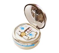 Cortador de tabletas pequeño - Ajustable, auxiliar portátil con compartimento de almacenamiento,Pequeño Cortador de Pastillas - para Mayores Deportes Mascotas Viajes Farmacia Hogar Interior Exterior D