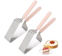 Cortador de tartas de acero inoxidable con rebanadas ajustables y asas ergonómicas, doble propósito para cortar y servir pasteles y tortas sin esfuerzo (2 piezas)