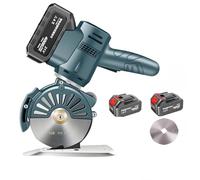 Cortador de tela inalámbrico, cuchillo circular eléctrico para tela y cuero, afilado automático, grosor de corte de 35 mm/45 mm, 21 V, 2 baterías